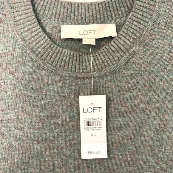 The Loft Women's Stitched Sleeve Sweater‎ Green Size XS - Picture 7 of 10